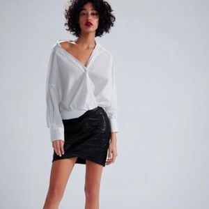 Faux Leather skirt with details